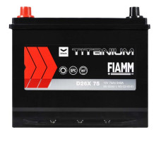 Автомобільний акумулятор FIAMM Titanium Black Asia 75Аh 640А L+ (лівий +) D26