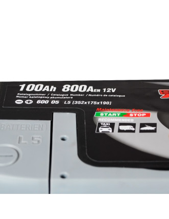 Автомобільний акумулятор SZNAJDER Carbon Start Stop EFB 100Ah 800A R+ (правий +) L5