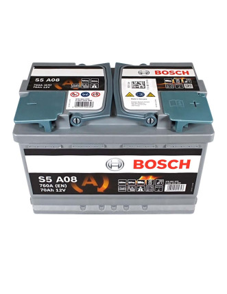 Автомобільний акумулятор BOSCH AGM 70Ah 760A R+ (правий +) S5A 080