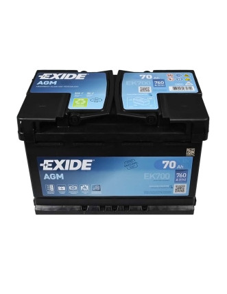 Автомобільний акумулятор EXIDE Start-Stop AGM 70Аh 760A R+ (правий +) EK700