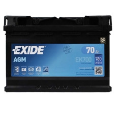 Автомобільний акумулятор EXIDE Start-Stop AGM 70Аh 760A R+ (правий +) EK700