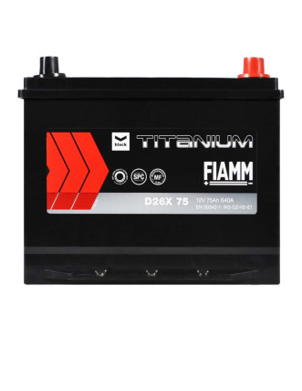 Автомобільний акумулятор FIAMM Titanium Black Asia 75Аh 640А R+ (правий +) D26