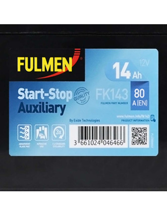 Допоміжний акумулятор FULMEN Start-Stop AGM 14Ah 80A L+ (лівий +) FK143