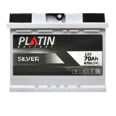 Автомобільний акумулятор PLATIN Silver 70Ah 670A R+ (правий +) MF (L2)