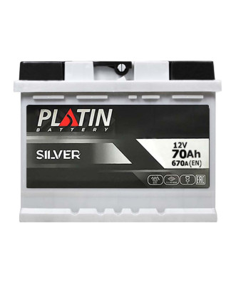 Автомобільний акумулятор PLATIN Silver 70Ah 670A R+ (правий +) MF (L2)