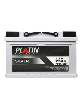 Автомобільний акумулятор PLATIN Silver 75Ah 750A R+ (правий +) MF LB3