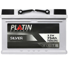 Автомобільний акумулятор PLATIN Silver 75Ah 750A R+ (правий +) MF LB3
