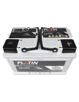 Автомобільний акумулятор PLATIN Silver 75Ah 750A R+ (правий +) MF LB3