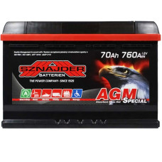 Автомобільний акумулятор SZNAJDER AGM 70Ah 760A R+ (правий +) L3