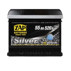 Автомобільний акумулятор ZAP Silver 55Ah 520A R+ (правий +) LB1 (555 87) h=175
