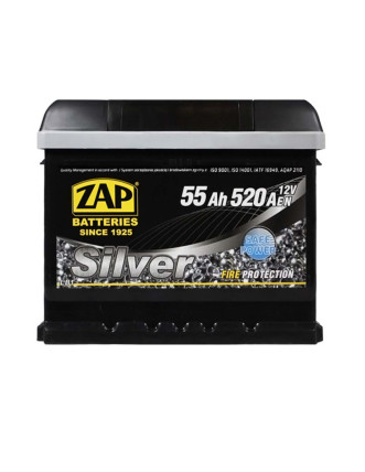 Автомобільний акумулятор ZAP Silver 55Ah 520A R+ (правий +) LB1 (555 87) h=175