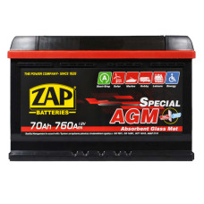 Автомобільний акумулятор ZAP AGM (L3) 70Ah 760A R+ (570 02)