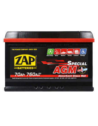 Автомобільний акумулятор ZAP AGM (L3) 70Ah 760A R+ (570 02)