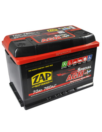 Автомобільний акумулятор ZAP AGM (L3) 70Ah 760A R+ (570 02)