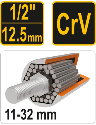 Головка торцева універсальна VOREL 1/2" М11-32 х 85 мм