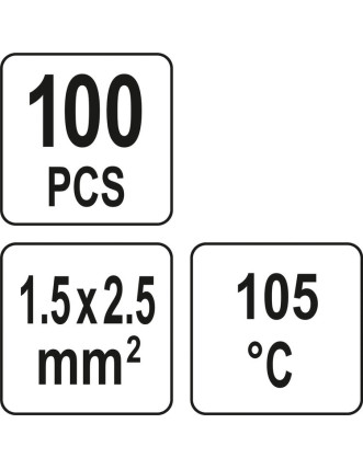 Кембрики термоусадні при t≤ 105°C з припоєм YATO, прозорі, для провідників 1.5- 2,5 мм², 100 шт