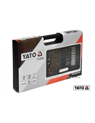 Набір щіток до свічних гнізд зі сталі латуні нейлону YATO 150 мм HEX- 1/4" 38 шт