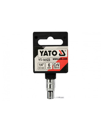 Головка торцева шестигранна YATO 1/4" М6 CrV [Блістер]