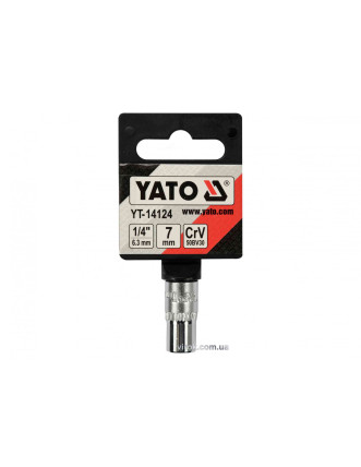 Головка торцева шестигранна YATO 1/4" М7 CrV [Блістер]