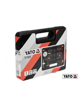 Компресометр вприску палива у двигун авто YATO 0-0.7 МПа 9 шт + кейс