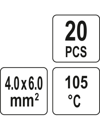 Кембрики термоусадні до 105°C з оловом YATO, для провідників 4-6 мм², 20 шт.