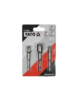 Тримачі-адаптери торцевих головок 1/4" YATO 1/4" 3/8" 1/2" 3 шт
