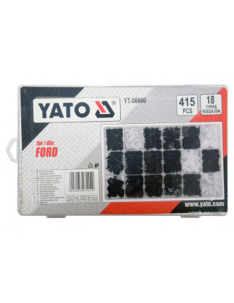 Набір кріплень автомобільної обшивки FORD YATO 18 типорозмірів 415 шт