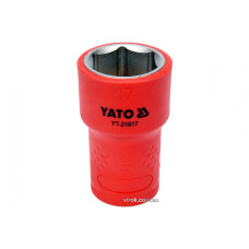 Головка торцева шестигранна діелектрична YATO 3/8" М17 х 45/28 мм VDE до 1000 В