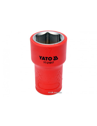 Головка торцева шестигранна діелектрична YATO 3/8" М17 х 45/28 мм VDE до 1000 В