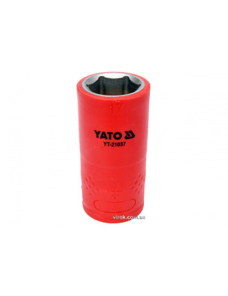 Головка торцева шестигранна діелектрична YATO 1/2" М17 х 55/38 мм VDE до 1000 В