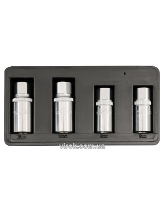 Головки для знімання штифтів YATO 1/2" М21 мм 6/8/10/12 мм 4 шт