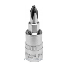 Головка торцева з насадкою викрутковою PHILLIPS YATO 1/4" PH1 x 37 мм