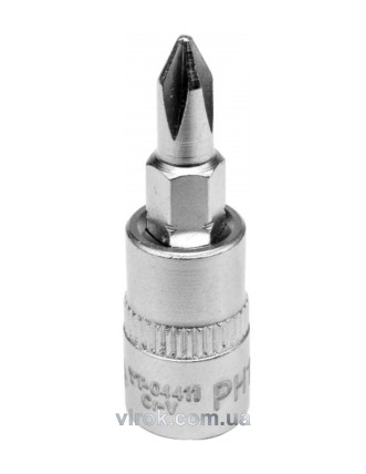 Головка торцева з насадкою викрутковою PHILLIPS YATO 1/4" PH1 x 37 мм