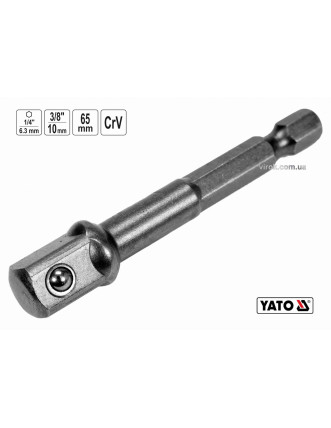 Тримач-адаптер торцевих головок YATO 3/8" 65 мм HEX- 1/4"