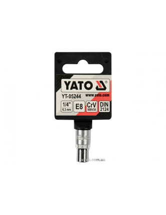 Головка торцева YATO TORX E8 1/4" CrV [Блістер]