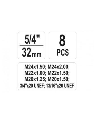 Набір для ремонту різьби YATO 5/4" (32 мм) 8 шт