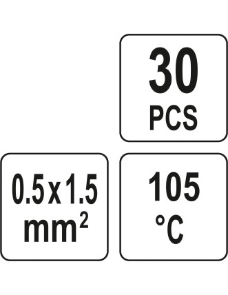 Кембрики термоусадні до 105°C з оловом YATO, для провідників 0.5-1.5 мм², 30 шт.