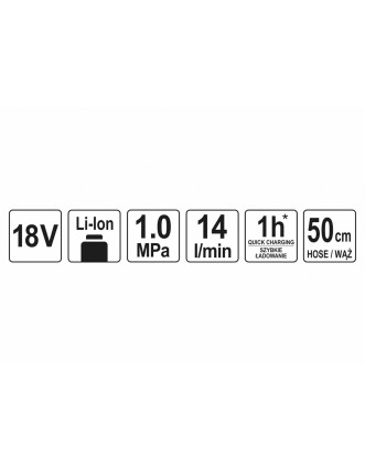 Компресор акумуляторний YATO Li-Ion 18 В 1 МПа 14 л/хв (БЕЗ АКУМУЛЯТОРА)