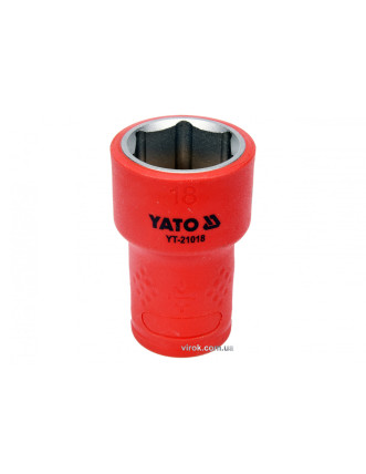Головка торцева шестигранна діелектрична YATO 3/8" М18 х 47/30 мм VDE до 1000 В