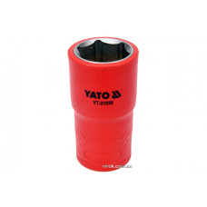 Головка торцева шестигранна діелектрична YATO 1/2" М19 х 55/38 мм VDE до 1000 В