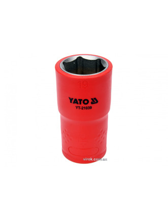 Головка торцева шестигранна діелектрична YATO 1/2" М19 х 55/38 мм VDE до 1000 В
