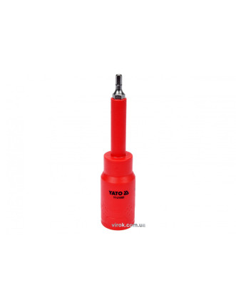 Головка торцева діелектрична з насадкою викрутковою HEX YATO 1/2" H4 x 120 мм VDE до 1000 В