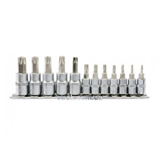 Набір головок торцевих з насадками TORX Security YATO 1/4" і 3/8" Т8-Т55 12 шт