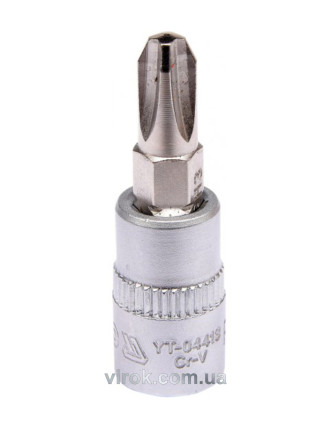 Головка торцева з насадкою викрутковою PHILLIPS YATO 1/4" PH3 x 37 мм
