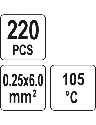 Кембрики термоусадні при t≤ 105°C з припоєм YATO, для провідників 0,25- 6,0 мм², 220 шт