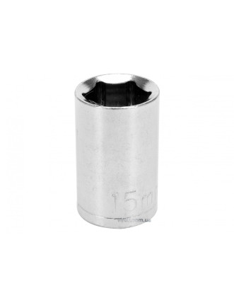Головка торцева шестигранна STHOR 1/2" М15 з вуглецевої сталі [Блістер]