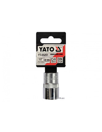 Головка торцева YATO TORX E20 1/2" CrV [Блістер]