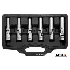 Ключі торцеві для свічок накалу на шарнірі YATO 3/8" 8-16 мм 6 шт + кейс