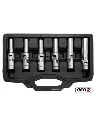 Ключі торцеві для свічок накалу на шарнірі YATO 3/8" 8-16 мм 6 шт + кейс