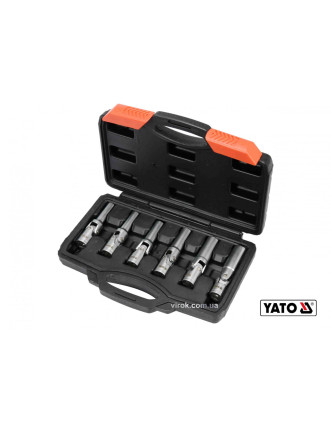 Ключі торцеві для свічок накалу на шарнірі YATO 3/8" 8-16 мм 6 шт + кейс